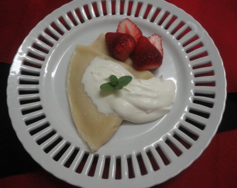 そば粉入りいちごのクレープ