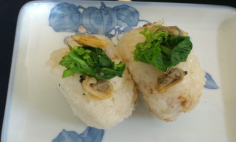 菜の花とあさりの炊き込みご飯