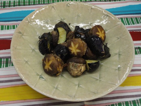椎茸の肉詰め
