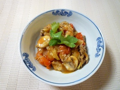 牛肉とミニトマトの中華風炒め
